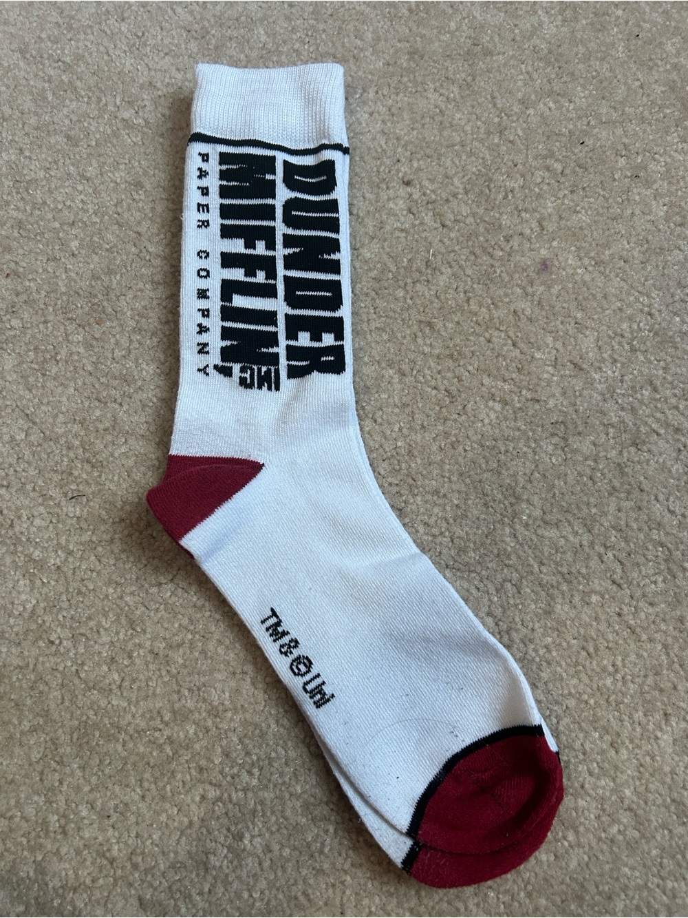 The Office Dunder Mifflin White Socks